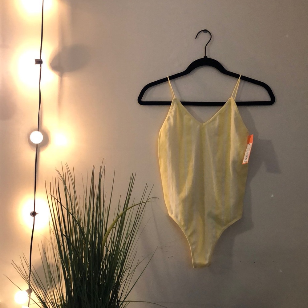 Yellow striped bodysuit